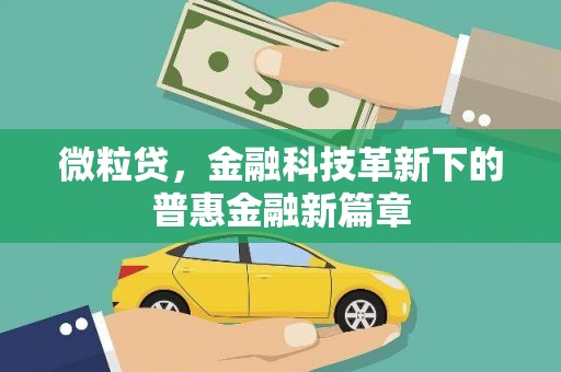 洪梅微粒贷，金融科技革新下的普惠金融新篇章