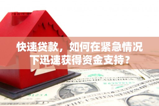 洪梅快速贷款，如何在紧急情况下迅速获得资金支持？