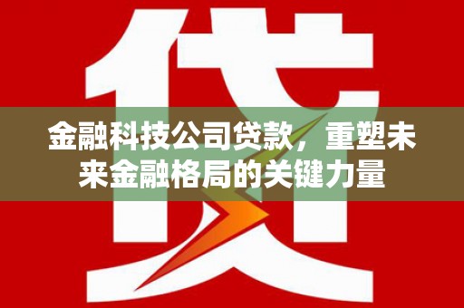 洪梅金融科技公司贷款，重塑未来金融格局的关键力量