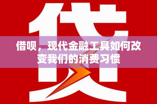 洪梅借呗，现代金融工具如何改变我们的消费习惯