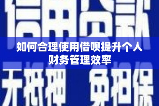 洪梅如何合理使用借呗提升个人财务管理效率