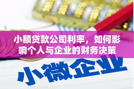 洪梅小额贷款公司利率，如何影响个人与企业的财务决策