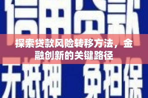 洪梅探索贷款风险转移方法，金融创新的关键路径